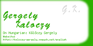 gergely kaloczy business card